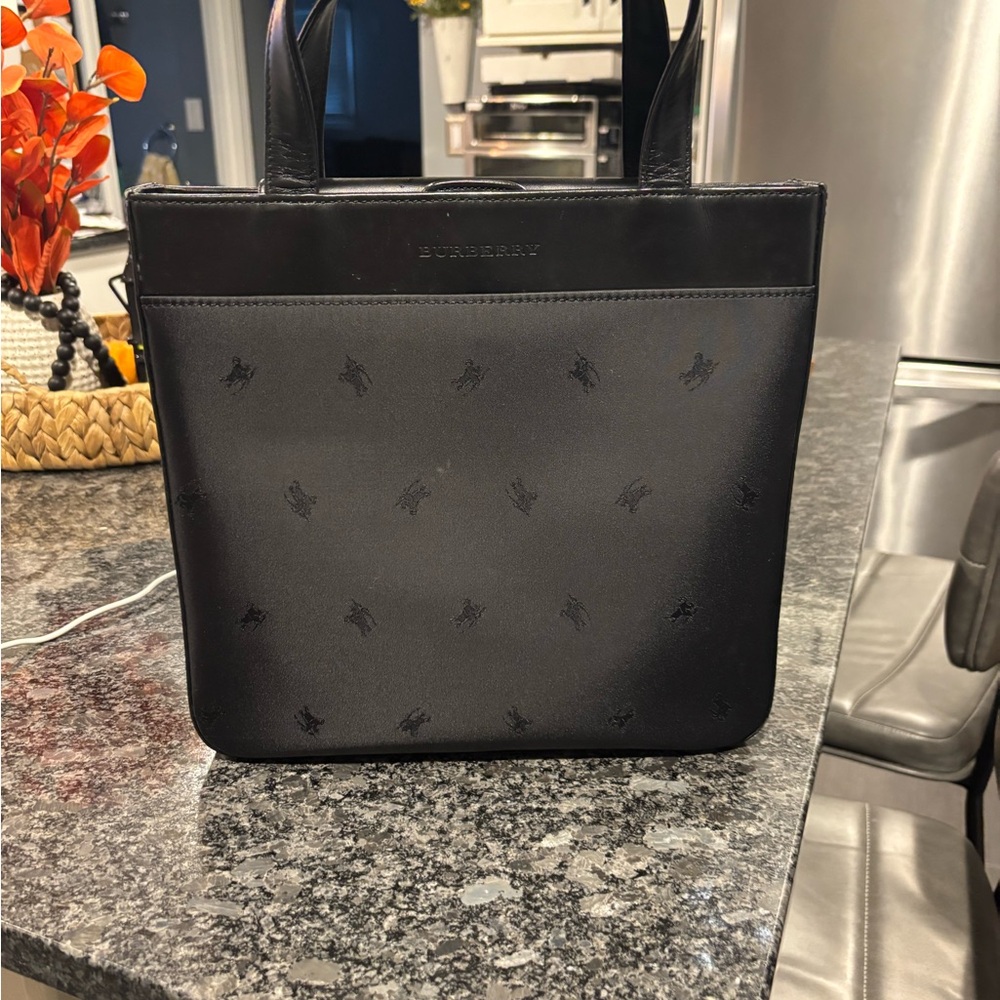 Vintage Burberry black tote.